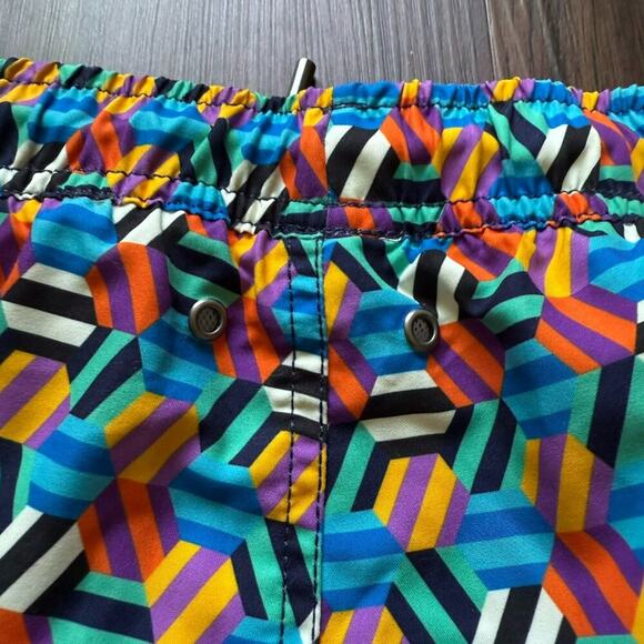 Happy Socks Men's Geometric Print Multi-color Swim Shorts Trunks - Size Medium - Picture 4 of 7